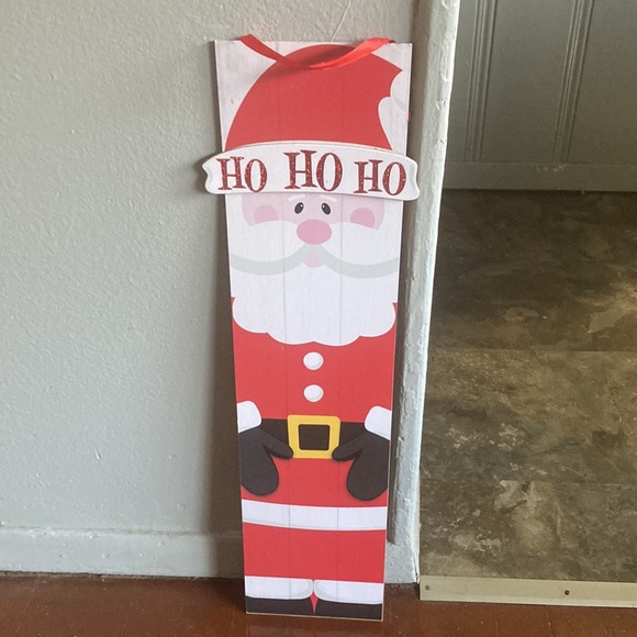 NWT Precious Vertical Glittered Ho Ho Ho Santa Christmas Wood Decoration Sign - Picture 7 of 16